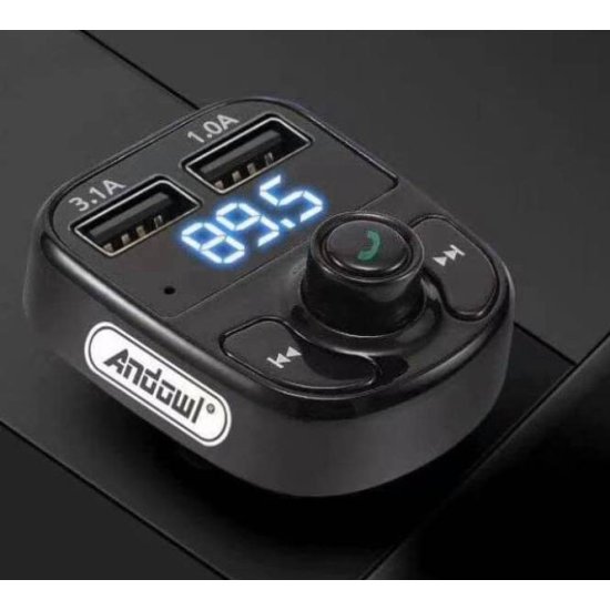 Andowl FM Transmitter Q-T106 με Bluetooth / USB Μαύρο