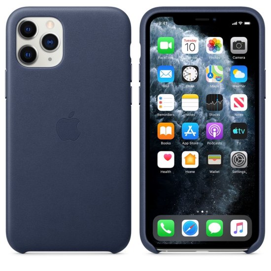 Apple Leather Case iPhone 11 Pro Σκούρο Μπλε