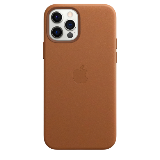 Apple Leather Case iPhone 12/12 Pro with MagSafe Καφέ