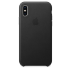 Apple Leather Case iPhone XS Μαύρη