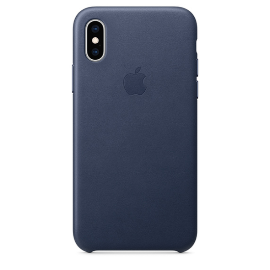 Apple Leather Case iPhone XS Σκούρο Μπλε