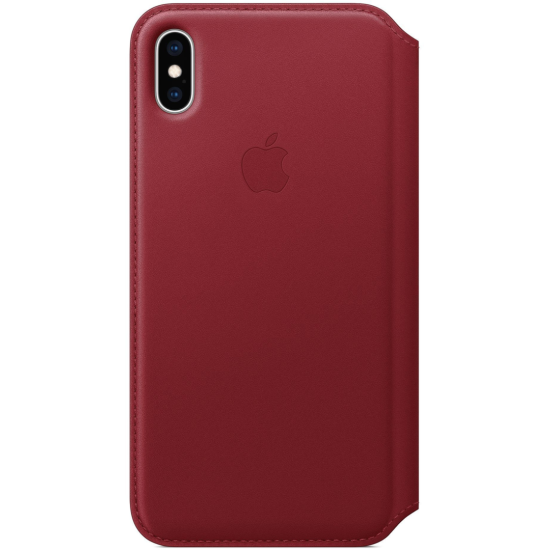 Apple Leather Case Folio iPhone XS Max Κόκκινη