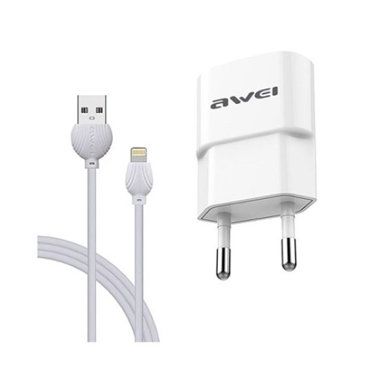 Awei Lightning Cable & USB Wall Adapter Λευκό