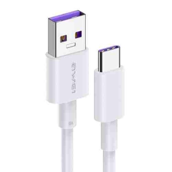 Awei Fast Charging USB to Type-C 1m Λευκό