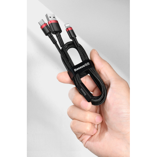 Baseus PD Cable 2 in 1 USB to Type-C/Lightning Μαύρο