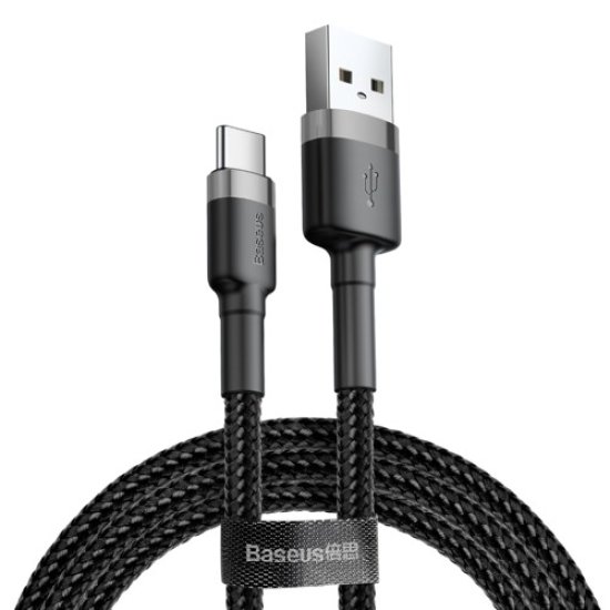 Baseus Cafule Cable Durable Nylon Braided Wire USB / USB-C QC3.0 3A 0,5M Μαύρο