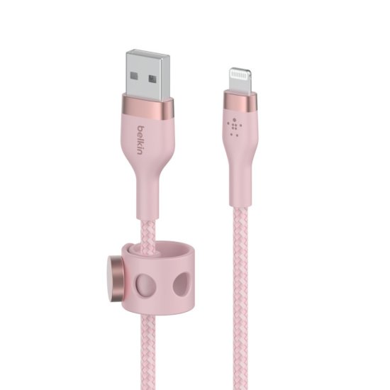 Belkin Anti-Tangle Καλώδιο USB σε Lightning Ροζ 1m