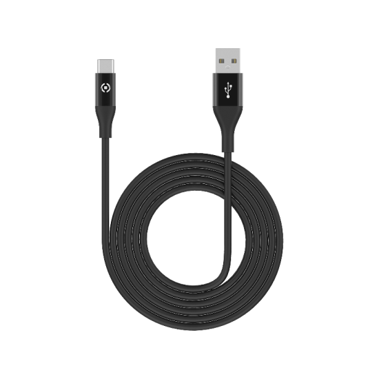 Celly Color Data Cable Extra Strong Usb Type-C Μαύρο