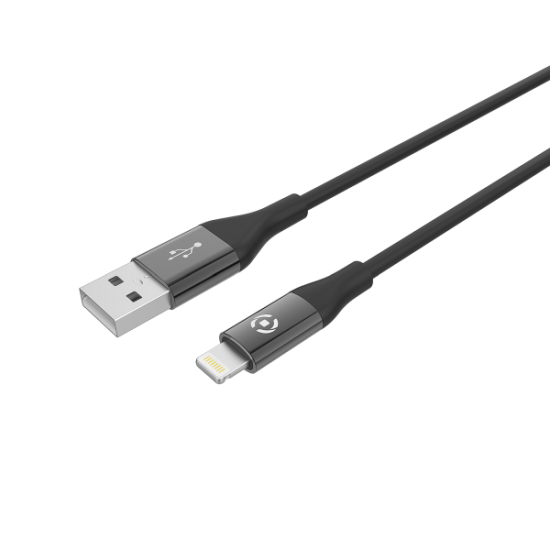 Celly Color Data Cable Extra Strong Lightning Usb Μαύρο