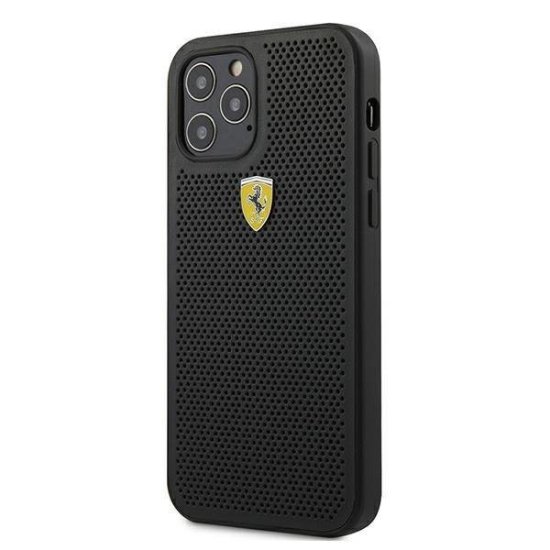 Ferrari Hardcase On Track Perforated iPhone 12/12 Pro Μαύρο
