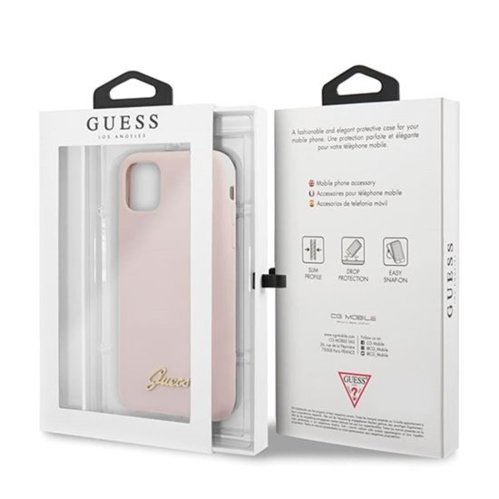 Guess 4G Logo Collection Silicone Case iPhone 11 Pro Max Gold logo