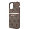 Guess 4G Metal Logo Back Cover Δερμάτινη iPhone 12/12 Pro Καφέ