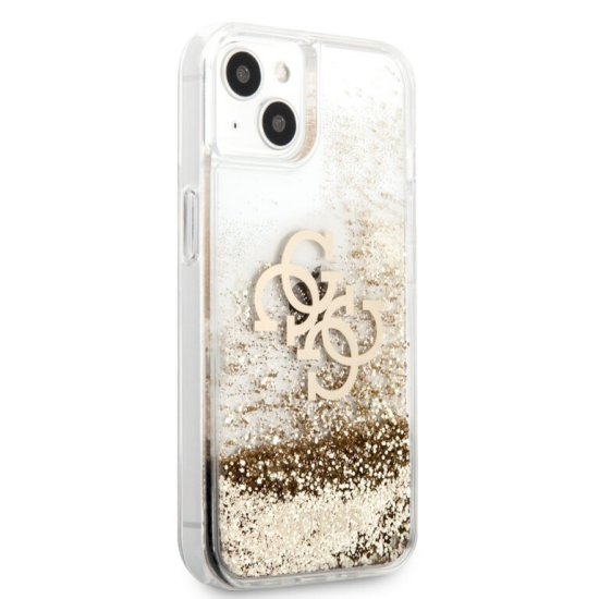 Guess 4G Logo Collection Θήκη Προστασίας  iPhone 13 Clear/Glitter Gold