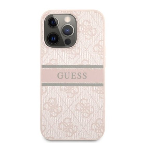 Guess 4G Logo Collection Printed Stripe Θήκη προστασίας iPhone 13 Pro Max Ροζ