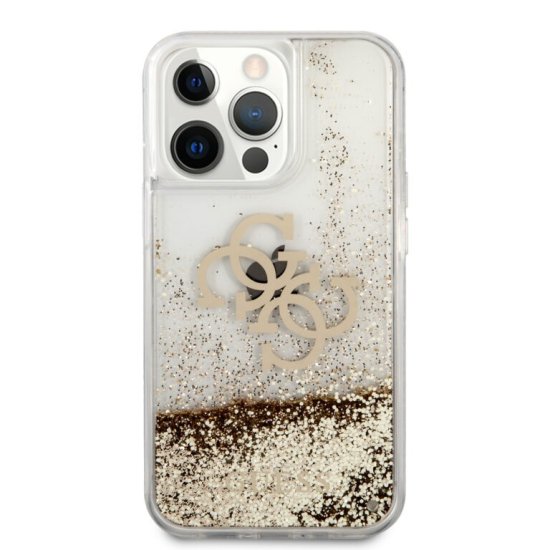 Guess 4G Logo Collection Θήκη Προστασίας  iPhone 13 Pro Clear/Glitter Gold