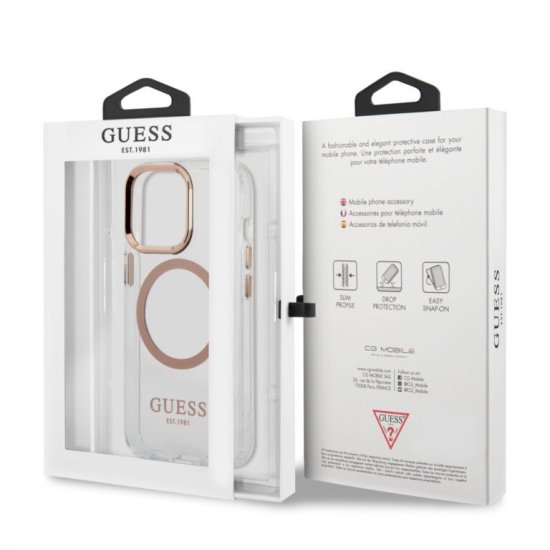 Guess Translucent MagSafe Compatible Back Cover Διάφανη Θήκη προστασίας  Apple iPhone 13 Pro Max