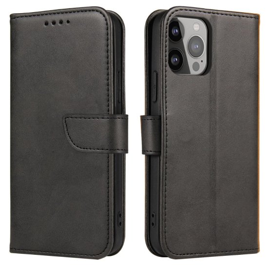 Hurtel Magnet Elegant Case Cover Flap and Stand iPhone 14 Μαύρο