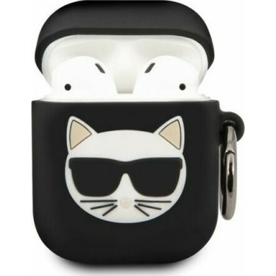 Karl Lagerfeld Embossed Logo Choupette’s Head Airpods / Airpods 2 Μαύρο