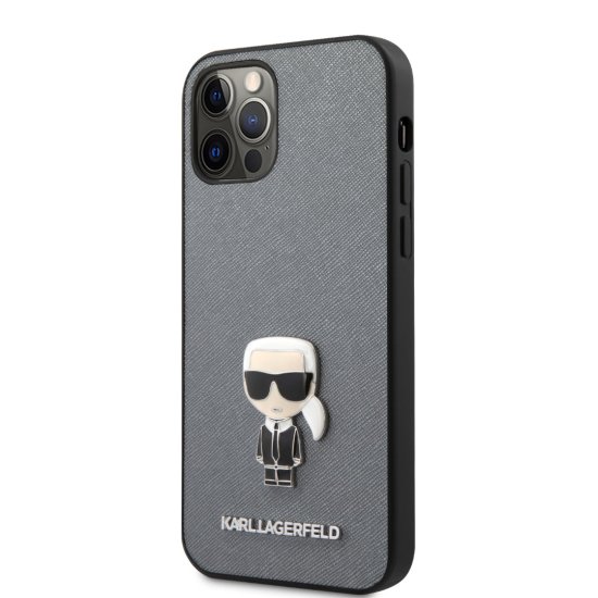Karl Lagerfeld Saffiano Case iPhone 12 Pro Max Ασημί