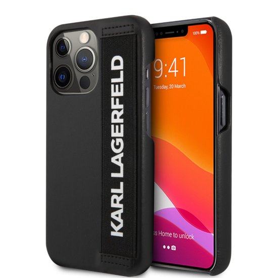 Karl Lagerfeld “Elastic Strap” Hard Silicone Case iPhone 13 Pro Max Μαύρο