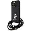 Karl Lagerfeld Silicone Case Metal Pin Karl & Choupette iPhone 13 Pro Max με Λουράκι Μαύρη