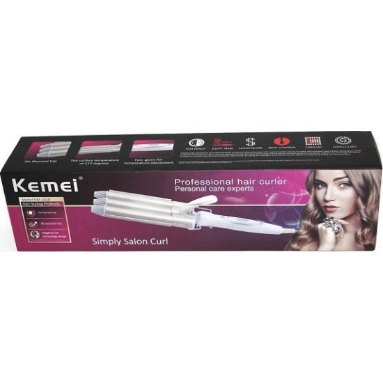 Kemei Ψαλίδι Μαλλιών για Κυματιστά Μαλλιά 45W Rose Gold KM-1010