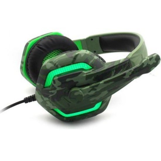 Komc G312 Gaming Headset 3.5 mm Army Πράσινο