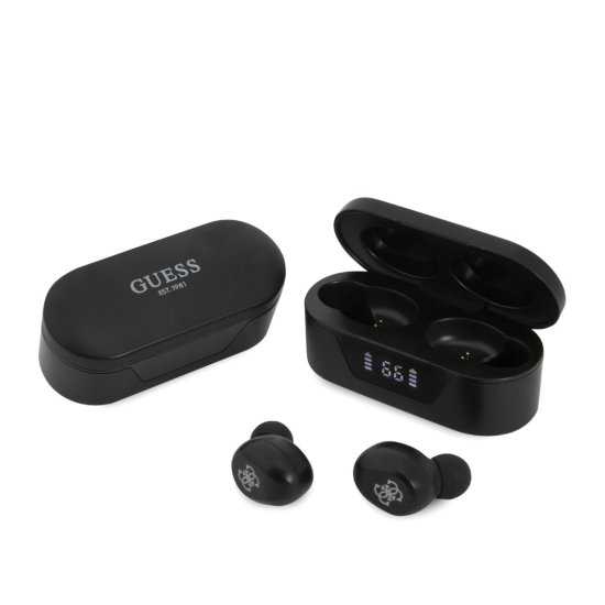 Guess Bluetooth Stereo Headset True Wireless Ασύρματα Ακουστικά & θήκη φόρτισης Μαύρα