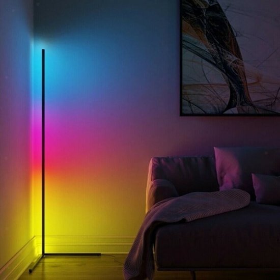 RGB Γωνιακό Επιδαπέδιο Φωτιστικό LED με Τηλεχειρισμό