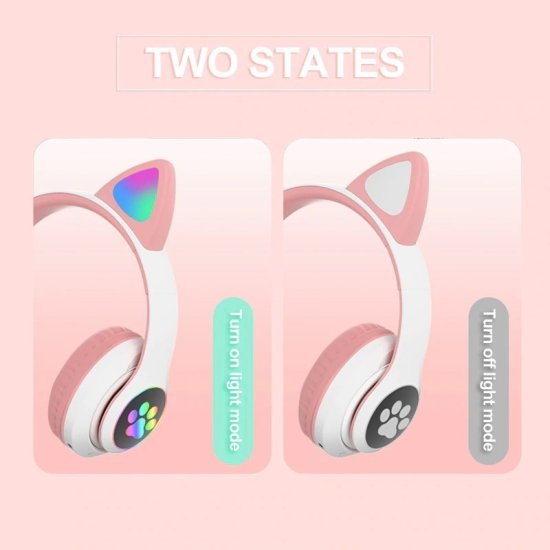 Cat STN28 Ασύρματα/Ενσύρματα On Ear Ακουστικά Ροζ