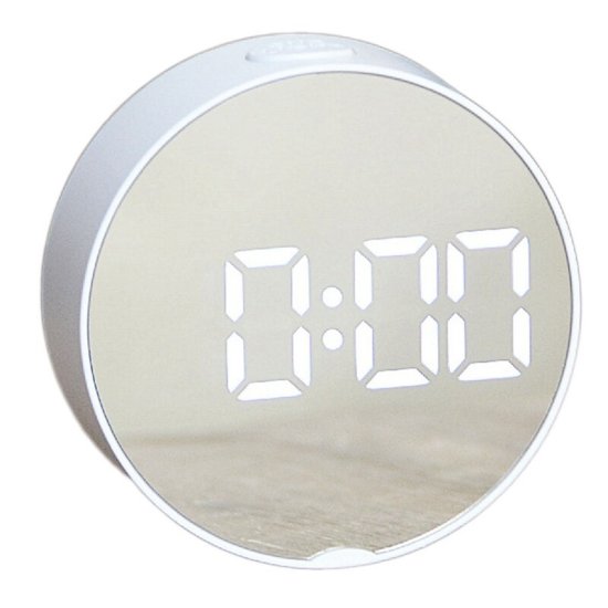 Mirror LED Digital Alarm Clock Λευκό