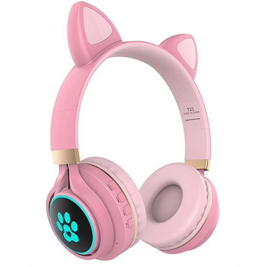Cat Ears T23 Wireless Headphones Ροζ