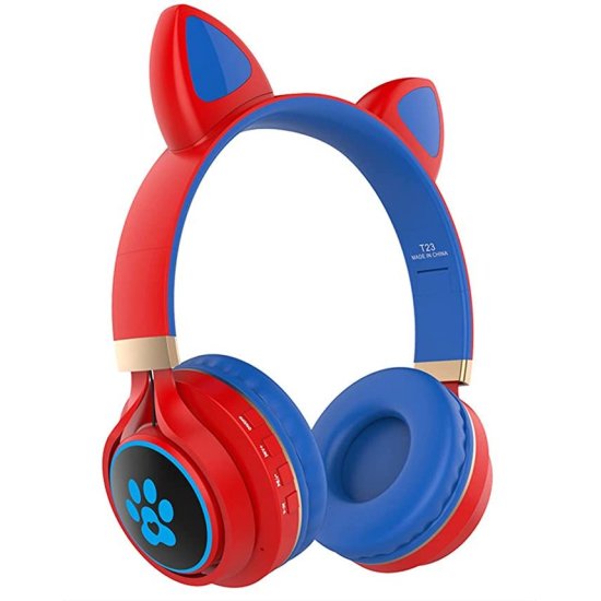 Cat Ears T23 Wireless Headphones Κόκκινα