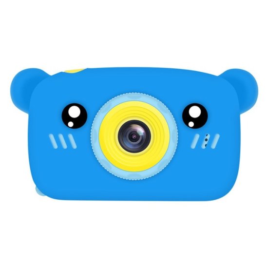 Compact Παιδική Φωτογραφική Μηχανή Αρκουδάκι με Οθόνη 2" Μπλε (T9)