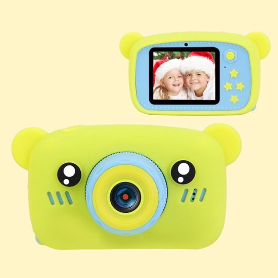 Compact Παιδική Φωτογραφική Μηχανή Αρκουδάκι με Οθόνη 2" Κίτρινη (T9)