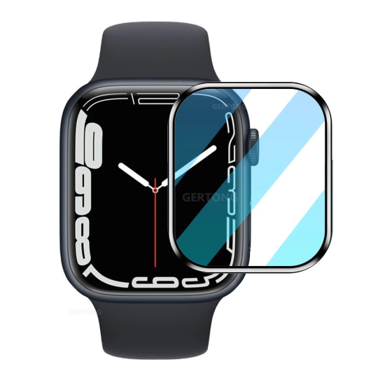 3D Full Glass 9H Curve Tempered Glass Apple Watch 44mm με Βάση Τοποθέτησης