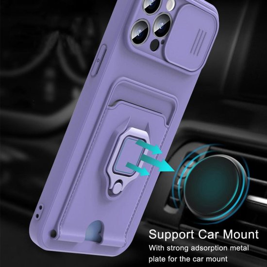 Crossbody Card Slot Multifunction Case iPhone 12/12 Pro Λιλά & Δώρο Κορδόνι