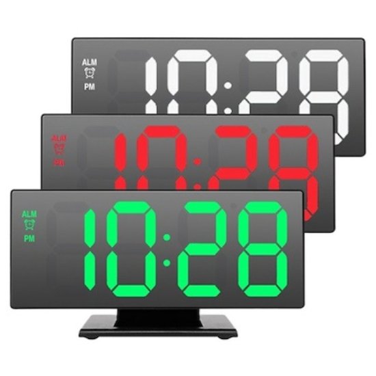 Mirror Led Digital Clock - Temperature