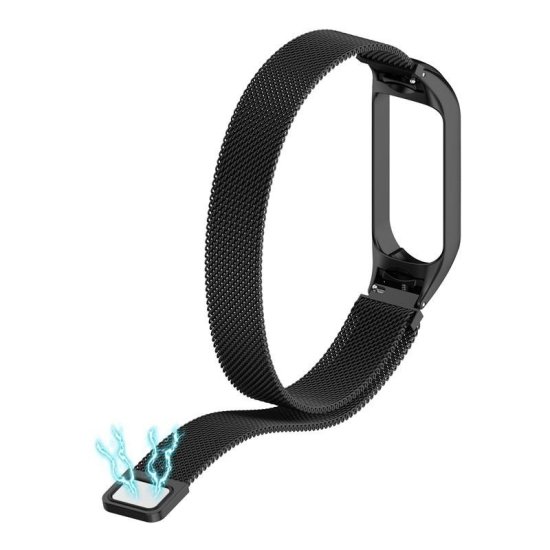 Magnetic Bracelet Strap For Xiaomi Mi Band 3/4 Μαύρο
