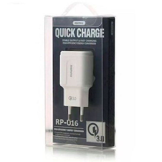 Remax Quick Charger  RP-U16 15W/3A USB (Λευκό)