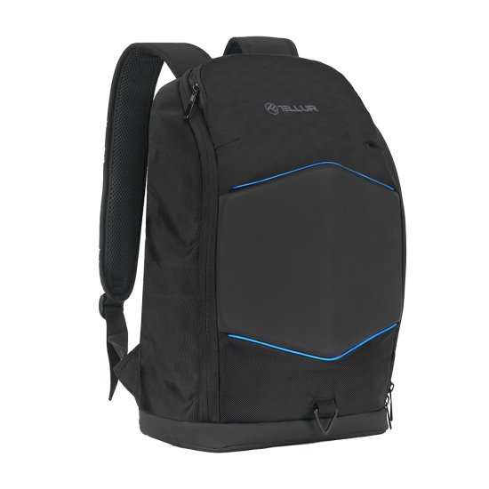 Tellur GlowPack Laptop Backpack Ευρύχωρο LED Θήκη Laptop έως 15,6″ Black