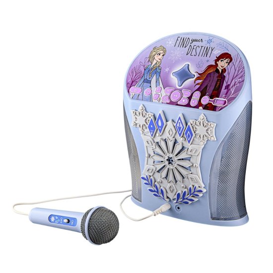 eKids Disney Frozen Bluetooth MP3 Boombox Karaoke & Ασύρματο Μικρόφωνο για παιδιά και εφήβους (Γαλάζιο/Γκρί)