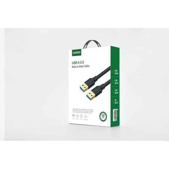 UGREEN USB 3.0 Cable USB-A male - USB-A male 1m (10370) Μαύρο