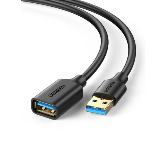 UGREEN USB 3.0 Cable USB-A male - USB-A female 0.5m (30125) Μαύρο