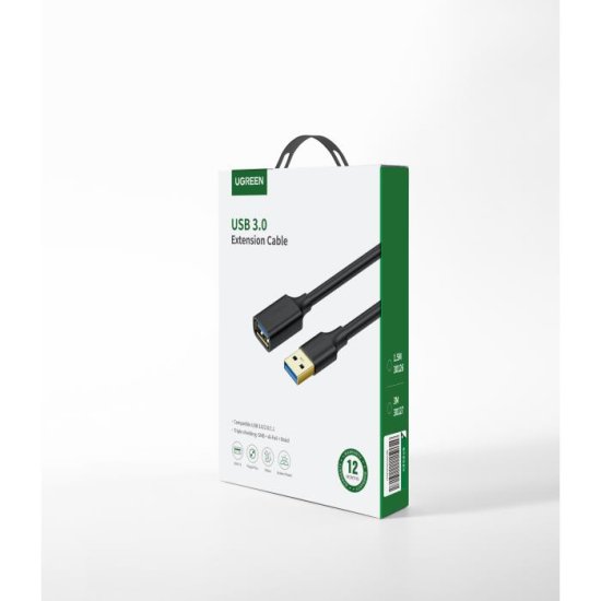 UGREEN USB 3.0 Cable USB-A male - USB-A female 0.5m (30125) Μαύρο