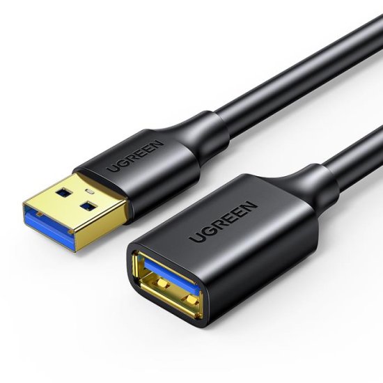 UGREEN USB 3.0 Cable USB-A male - USB-A female 1m (10368) Μαύρο