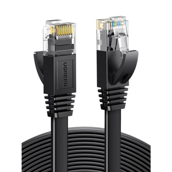 UGREEN Flat U/UTP Cat.6 Καλώδιο Δικτύου Ethernet 20m Μαύρο
