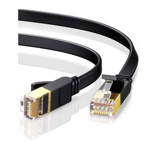 UGREEN Flat U/FTP (STP) Cat.7 Καλώδιο Δικτύου Ethernet 15m Μαύρο