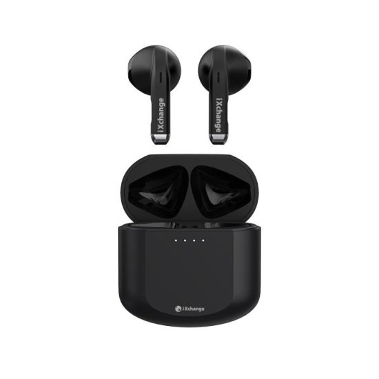 iXchange ES-02 In-ear Bluetooth Ακουστικά με Θήκη Φόρτισης Μαύρα