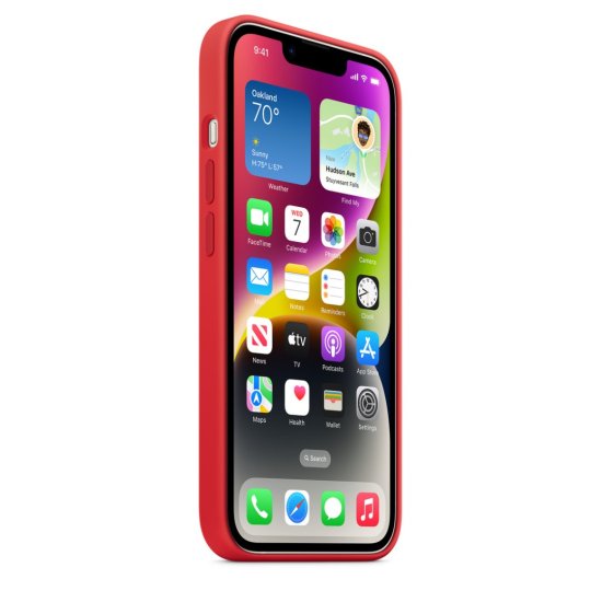 iPhone 14 Plus Magsafe Θήκη Σιλικόνης Κόκκινη